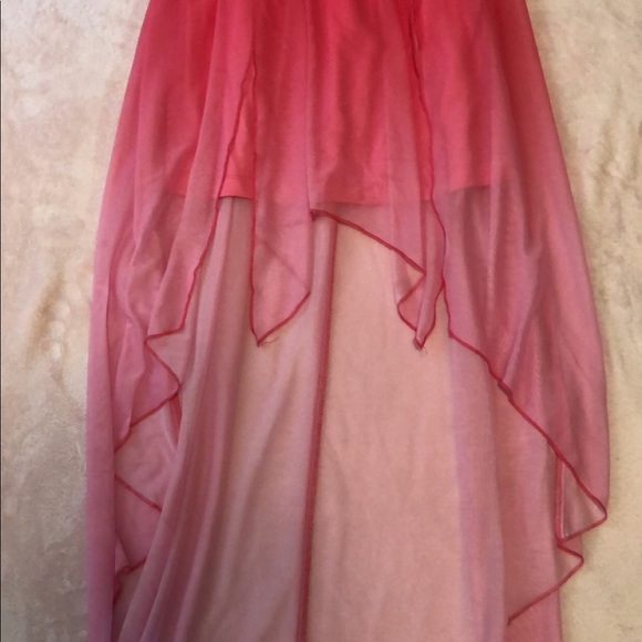 Dillards Dresses Pink Strapless High Low Dress Poshmark